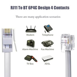 Zguziji 10m BT Phone to RJ11 Cable 6P2C,Internet Cable for BT,Internet,Broadband,Modem,Router and Landline Telephone