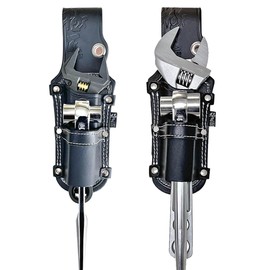 Besttool GK-RM Superb Black Leather Ratchet + Monkey Wrench Insert, 2 Tiers, Made in Japan, Made in Black Dyed Cow Split Leather