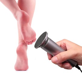 Electric Foot File for Dead Skin Removal with Replacement Pads (Grey)