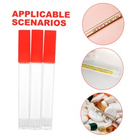 SAFIGLE 3sets Plastic Thermometer Holder Portable Needle Storage Tubes for Efficient Organization Protective Barrel Design for Home and Clinic Use 3pcs*3