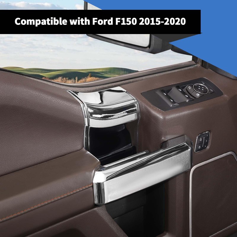 Voodonala for F150 2015-2020 Interior Door Handle Cover with Door