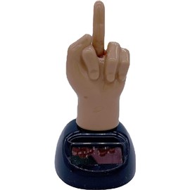 Solar Brown Middle Finger Powered Ornament Smooth Edge Decorative Non-Fading Solar-Power Dancing Windowsill Figure for Vehicle Solar Car Ornament,Car Windowsill Decoration Desk Decor Toys and Games