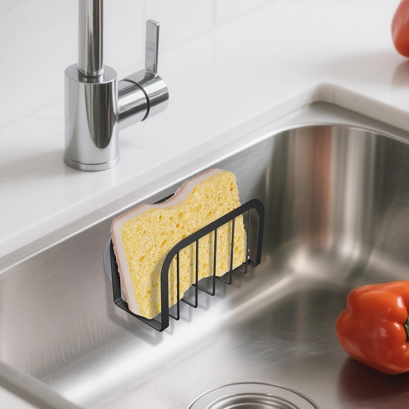 HLOOL Sponge Holder for Kitchen Sink with Suction Cups, Kitchen