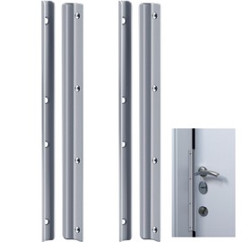 MorningRo 2 Pack 12 Inch Steel Door Latch Guard Plate Constructed Latch Shield Gray Painted Swing in Doors Plate Cover Protector for Security Strike Against Forced Entry Easy to Install
