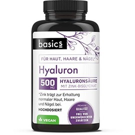 basics Hyaluronic Acid Capsules – High Dose 500-700 kDa Plus Zinc – Vegan
