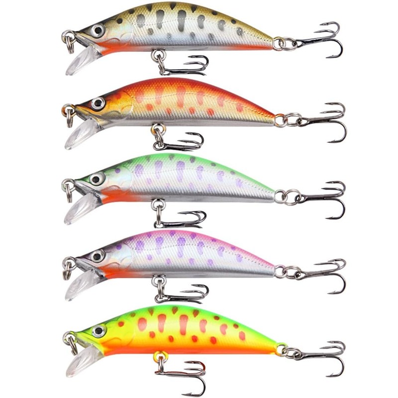 Night Army Stream Lure, Streamline Minnow, Set of 5, S