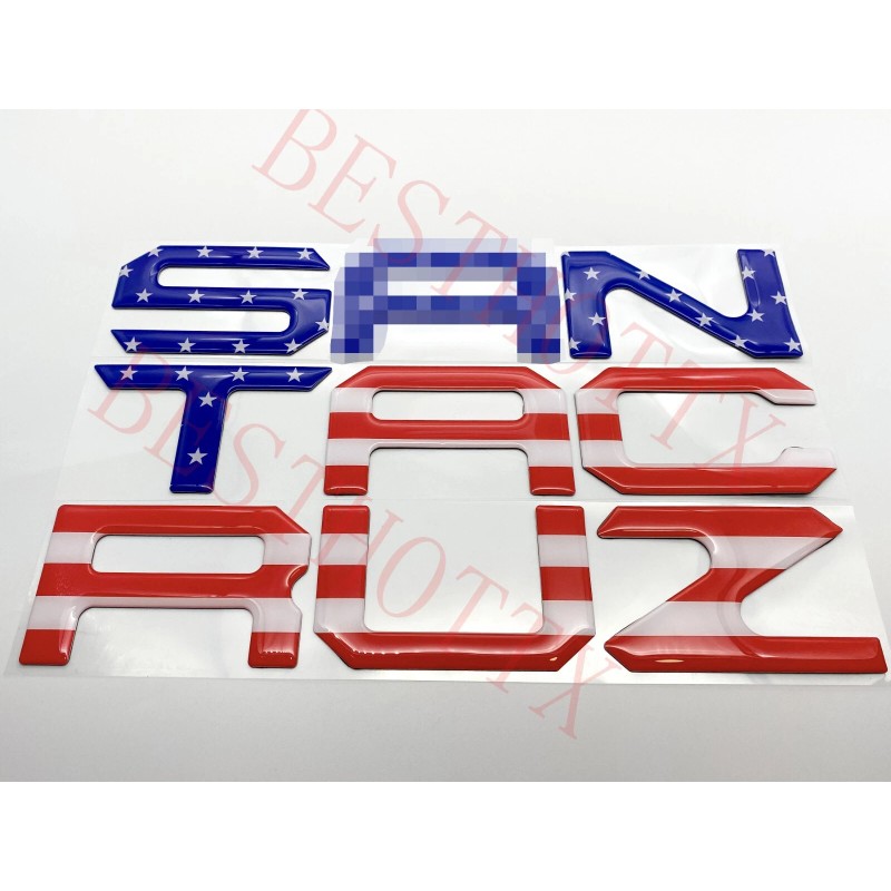 AUTO4RACING 3D US FLAG RAISED DOMED TAILGATE LETTERS FITS HYUNDAI