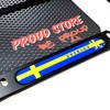 Sweden Flag Domed Black License Plate Frame -US Size- Sverige