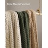 YnM Chunky Cotton Knit Throw Blanket, Cable Knit Throws for