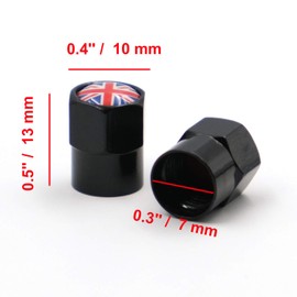 AutoE Valve Stem Cap, 5PCS Tire Valve Caps with England National Flag Logo, Universal Fit for Passenger Car, Bicycle, Motorbike Accessories