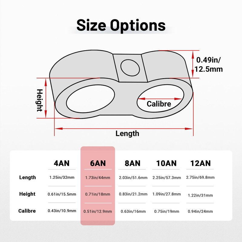 EVIL ENERGY 6AN Hose Separator Clamp, AN6 Fuel Line Mounting