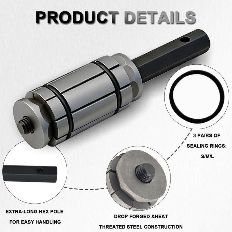 1/18'' to 3-1/2'' Exhaust Tail pipe Expander Tool, 3 Pcs