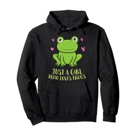 Just A Girl Who Loves Frogs Cute Frog Girl Pullover Hoodie