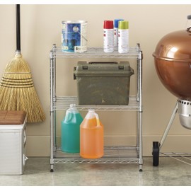 Whitmor Supreme Small 3 Tier Shelving Adjustable Chrome