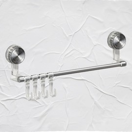 Powerful Suction Cup Stainless Steel Wall-Mounted Towel Holder for Bathroom Storage Holder