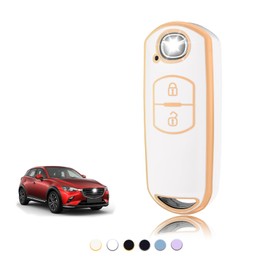 TOOMUME Key Case TPU Car Key Case Fits Mazda 2/3/6 M2 M3 M6 CX-3 CX-4 CX-5 CX-7 CX-8 CX-9 CX-30 CX-60 MX-5 MX-30 Atenza Axela, Key Cover Protection Key Case - Smart Key