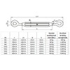 Turnbuckle 8 mm [Pack of 2] with Open Shape C