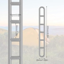 Pack of 12 Plastic Tensioning Elements, 6-Hole Rope Tensioner, Camping Guy Ladder, Tarpaulin Tensioner, Tent Awning Ladder for Tensioning, Guy Ladder, Rubber Tensioner for Tents, Awnings, Canopies