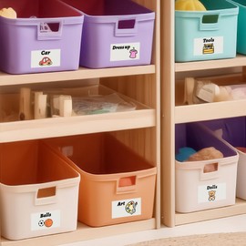 Toy Label Decals for Toy Storage Bin Organization Stickers Kids Toy Storage Labels Removable Organizing Labels Colorful Toy Stickers for Bins Containers Organizer Nursery Playroom Daycare
