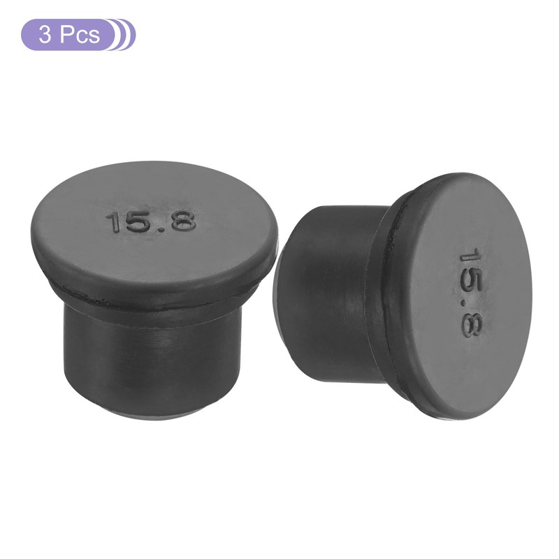 sourcing map Rubber Solid Plug Soft Flexible Stopper for 15-16mm