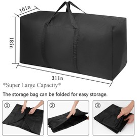 Extra Large Moving Bags with Strong Zippers & Carrying Handles, Storage Bags Storage Totes for Clothes, Moving Supplies, Space Saving Oversized Storage Bag Organizer for Moving, Traveling (2 Pack)