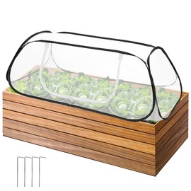 45" x 22" x 16" Pop Up Garden Rows Plants Cover, Raised Garden Beds Vegetable Rows Plant Protector, Insect Bird Barrier Plant Net Cage with Stakes for Protecting Seedlings Fruits Vegetable Row