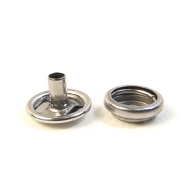 Snap Cap & Socket Only, Stainless Steel, Long Post on The Cap, 1/4", for Carpets and Thicker Fabrics (5 of Each Piece)