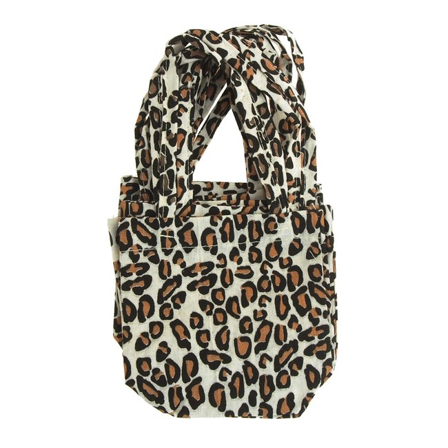 Homeford Animal Print Cotton Tote Bags, 6-Piece (5-Inch - Leopard)