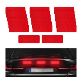 Suvnie 20PCS Warning Reflective Stickers, Night Visibility Safety Reflective Sticker, Waterproof Auto Reflector Tape for Bumper Clothing Trailers Motorcycle Helmet, Car Accessories (Red)