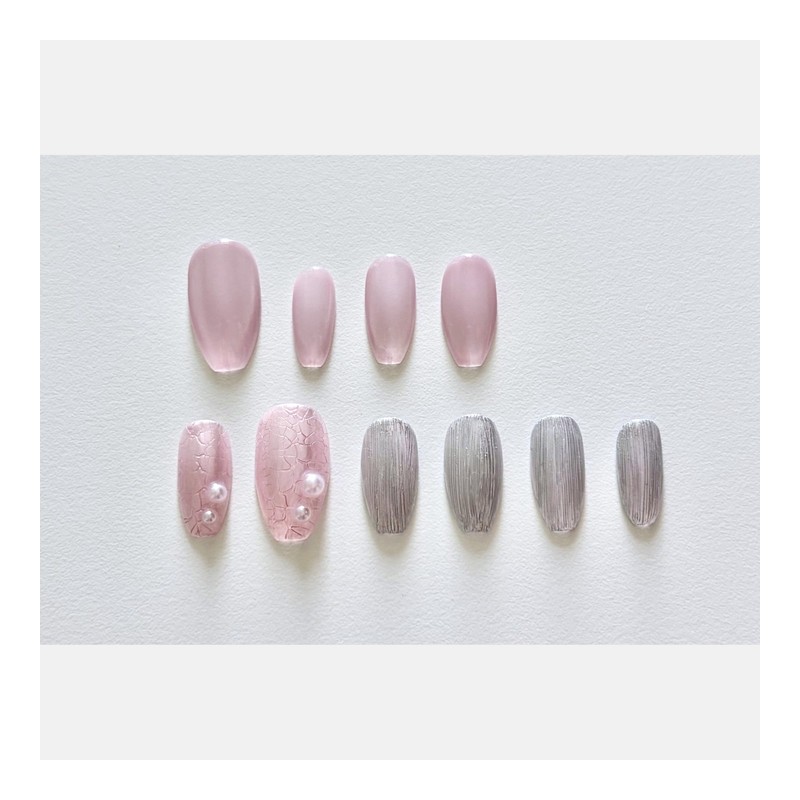 [Dajeong Affection] Handmade Nail Tips - Coffin / [다정 Affection]