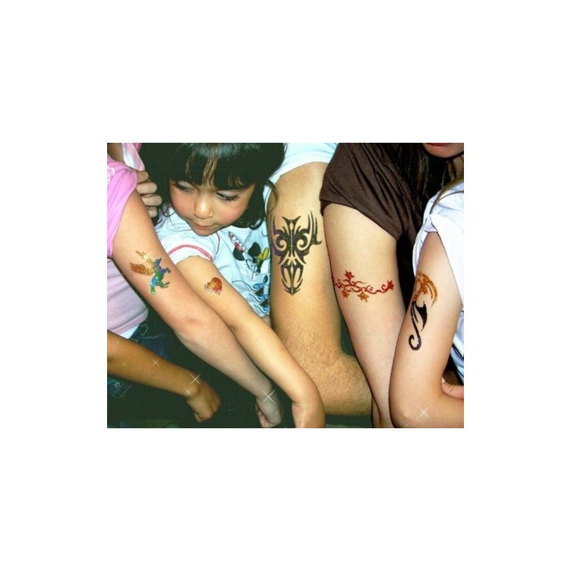 Celebration glitter tattoos kit 60 Tattoos - Water Proof DIYF