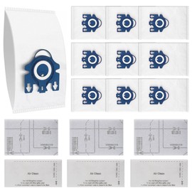 10 Packs 3D Airclean GN Vacuum Cleaner Bags Replacement for Miele Classic C1, Complete C1,Complete C2,Complete C3 S227 S240 S270 S400 S2 S5 S8 Series with 3 Motor Protection Filters,3 AirClean Filters