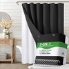 VANZAVANZU Luxury 3 in 1 Shower Curtain Set 3D Textured