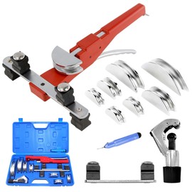 Tubing Bender, Copper Pipe Bender, HVAC Tube Bender Tool Kit for 1/4 5/16 3/8 1/2 5/8 3/4 7/8 Soft Copper Aluminum Thin-walled Steel Conduit Tubing Bending, with Pipe Cutter