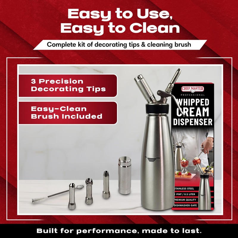 Chef Master (1 Pint / 0.5 Liter) Stainless Steel Whipped
