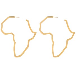Adorno de mapa de África de acero inoxidable exagerar más grande color dorado y tradicional, regalo étnico