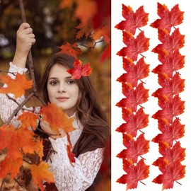 Thanksgiving Hair Clips Autumn Maple Leaf Hair Accessories Maple-shaped Hairpins Set Red Fall Alligator Clips for Women Fall Harvest Wedding Birthday Party (15 Pcs)