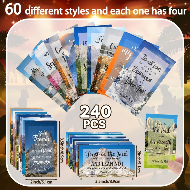 Estune 240 Pcs Bible Verse Cards with Full Scripture Bulk