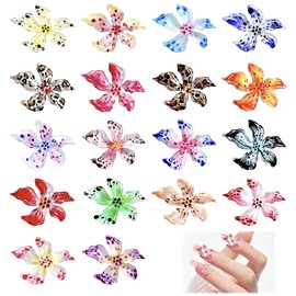 60Pcs 3D Flower Nail Charms for Nail Art Decoration Nail Accessories Ideal for DIY Manicure Multiple Colors Suitable for Nail Enthusiasts Creating Stunning and Unique Designs