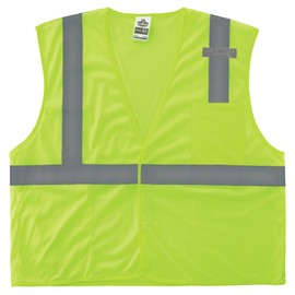 Ergodyne unisex adult Reflective Safety Vest, High Visibility Mesh, Interior and Exterior Pocket, 2, Type R Class 2 Economy Mesh Vest Single Size, Lime, Large US