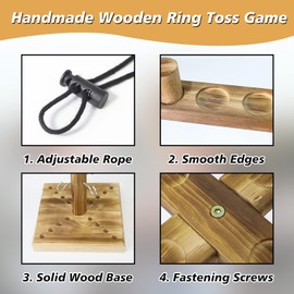 Hooks Ring Toss Game 4 Player, ZAKVOP Ring Toss Game for Adults, Interactive Ring Toss Shot Game Hooks and Ladders Game for Bars Home Party