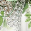 2 Silver Metal 32 in Crystal Beaded Metal Trumpet Vases