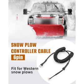 VelvetunVillay 56462 Snow Plow Controller Cable Fit for Western Fisher Cab Command Snow Plows, Fit for Straight Blade Controllers with 6 Pin Plugs Replace 96437 9400 72556 56435