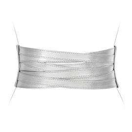 XZQTIVE Wide Elastic Belts for Women Dresses Black Waist Corset Belt for Women Fashion Wide Stretchy Belts, Braided Silver, Fits Waist Sizes 34-37 inch