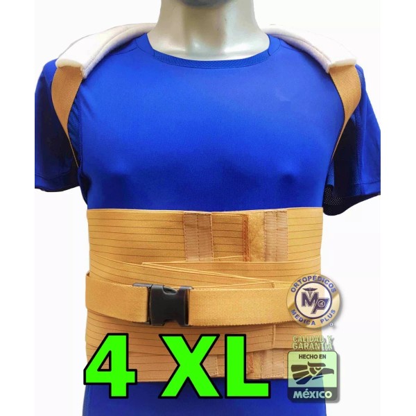 Ortopedicos Medica Plus Faja Dorsolumbar 4xl Alta Varillas Aluminio Desmontables