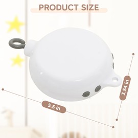 Crib Mobile Rotary Music Box, 35 Lullabies Crib Mobile Battery Operated Plays with 360° Rotating Hook Volume Adjustable（Battery Not Include）