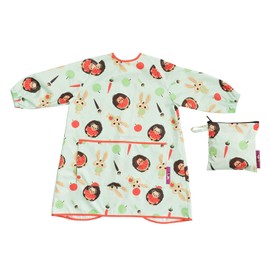 Tidy Tot Long Length Waterproof Coverall Bib for Meal Time, Painting, Messy Play and more! Long Sleeve. Side Opening Pocket. BLW (Baby Led Weaning) (Pistacio Green)