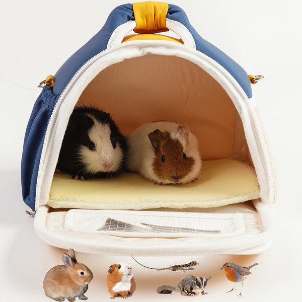 ABLAZEZAI Guinea Pig Carrier, Small Animal Snake Travel Bag, Breathable