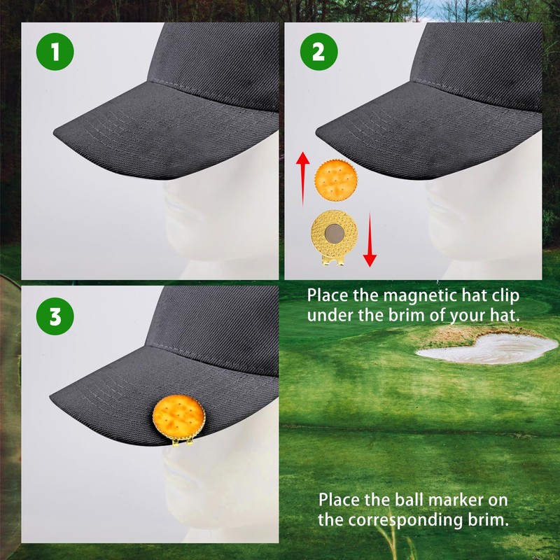 Tinoaly 2pcs Cracker Golf Ball Marker with Hat Clip Set,
