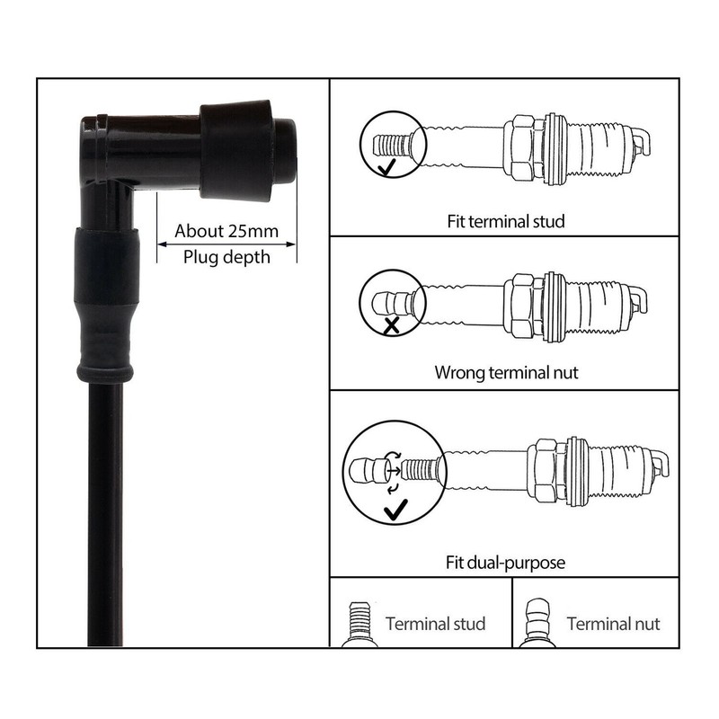 90 Degree Elbow Cap Ignition Coil DC12V 60mm Replacement for